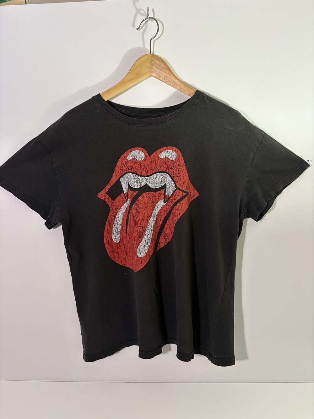 The Rolling Stones Graphic T-Shirt Size XL Black Vampire Tongue Lips Tee